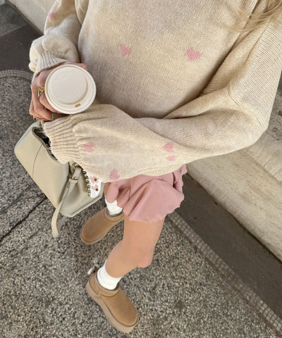 Oversize Pullover Joslin Beige Rosa  Ladypolitan ♡   