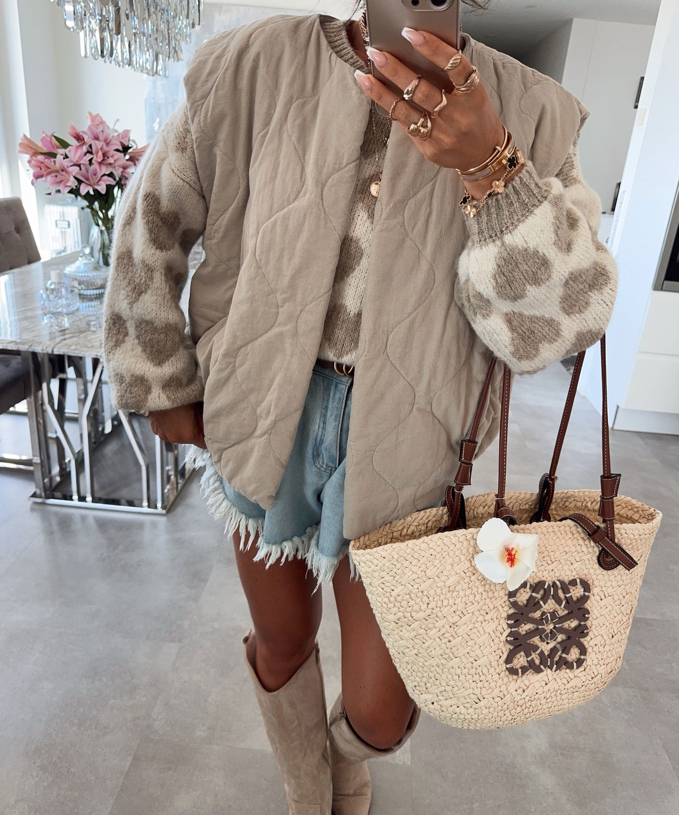 Baumwoll Weste Rira Beige Ladypolitan ♡