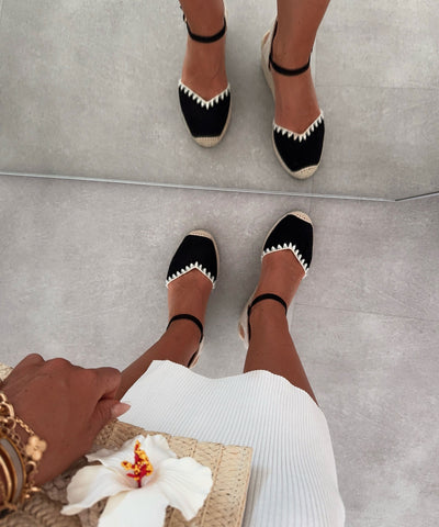 Espadrille Wedges Schwarz Ladypolitan - Fashion Onlineshop für Damen