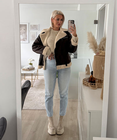 Bikerjacke Julina Dunkelbraun Ladypolitan ♡