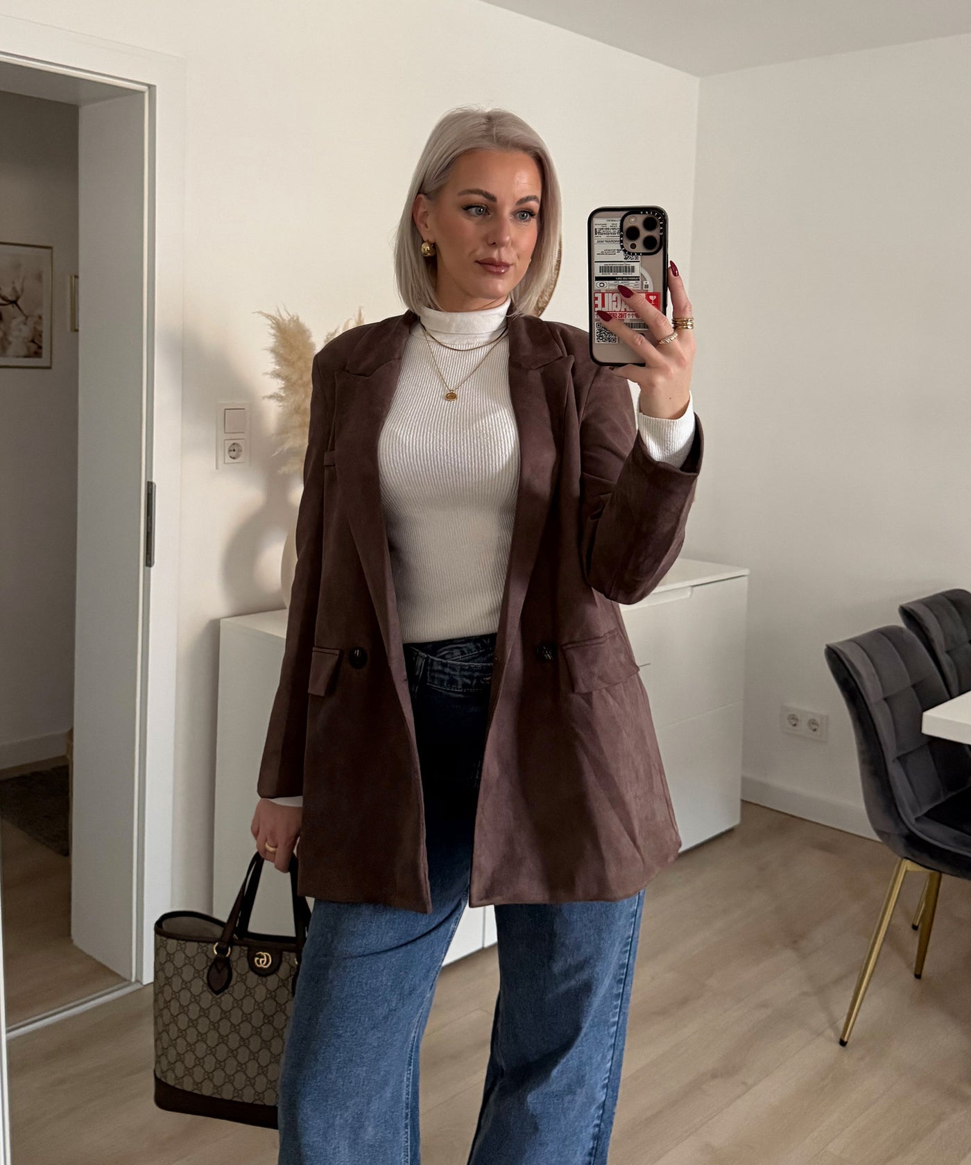 Wildlederoptik Blazer June Braun