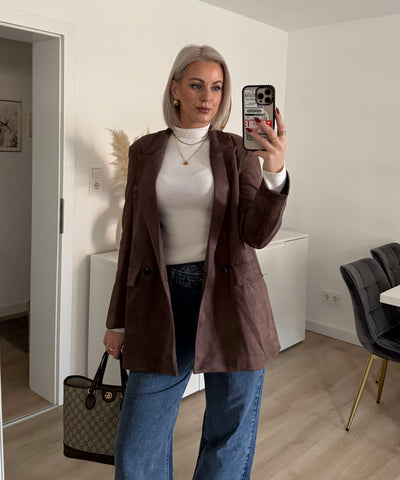 Wildlederoptik Blazer June Braun