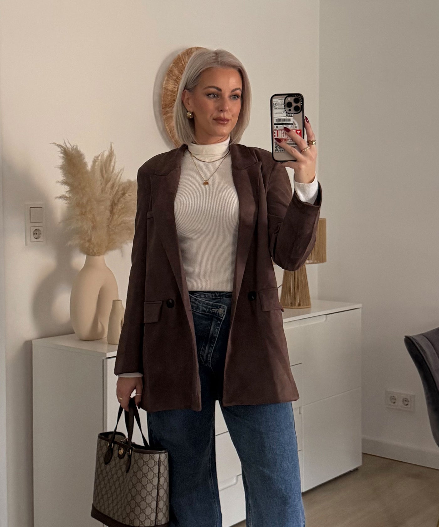 Wildlederoptik Blazer June Braun