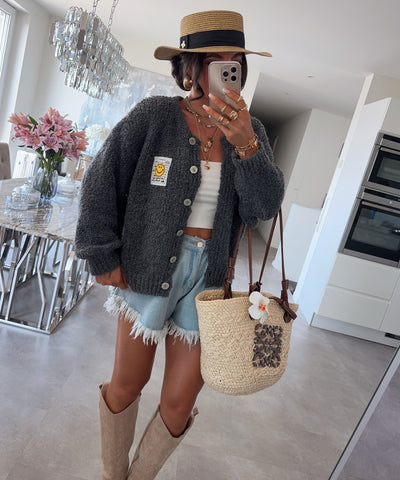 Boucle Cardigan Lalya Grau Ladypolitan ♡