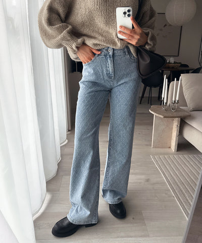 Stretch Wide Leg Jeans Kanja Blau