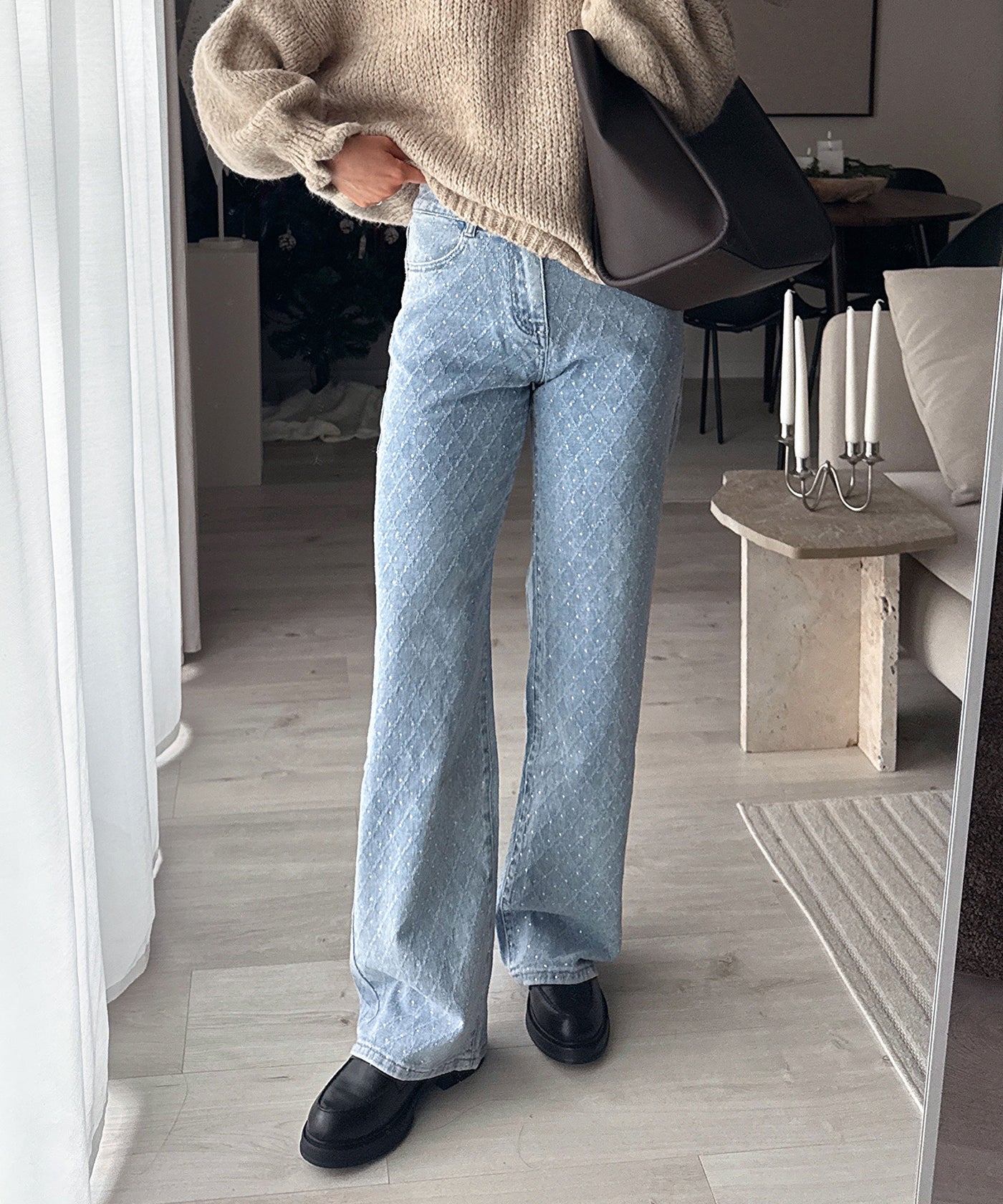 Stretch Wide Leg Jeans Kanja Blau