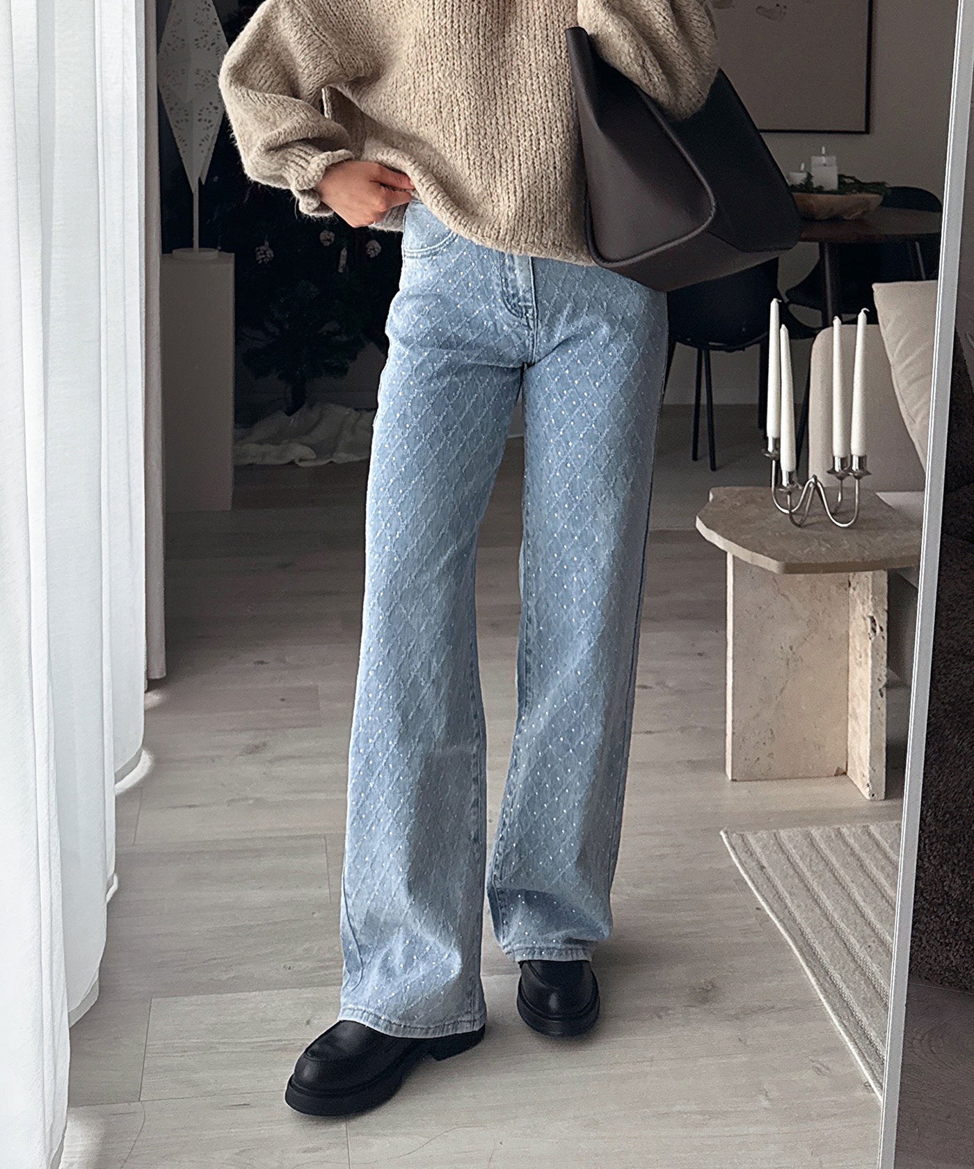 Stretch Wide Leg Jeans Kanja Blau