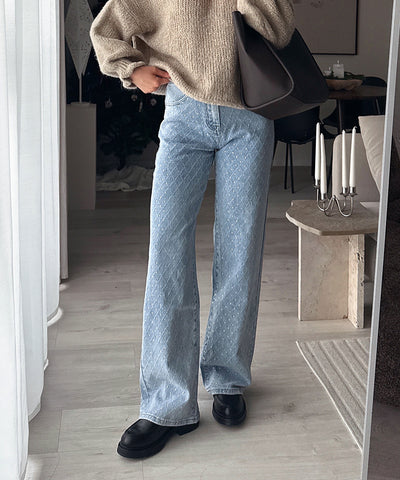 Stretch Wide Leg Jeans Kanja Blau