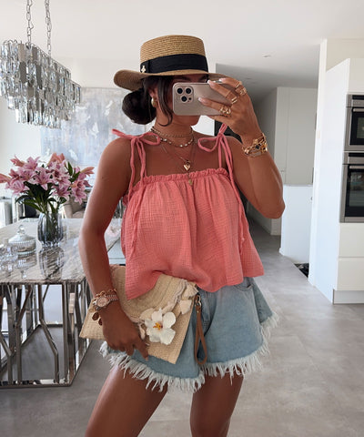 Musselin Top Leann Peach Ladypolitan ♡