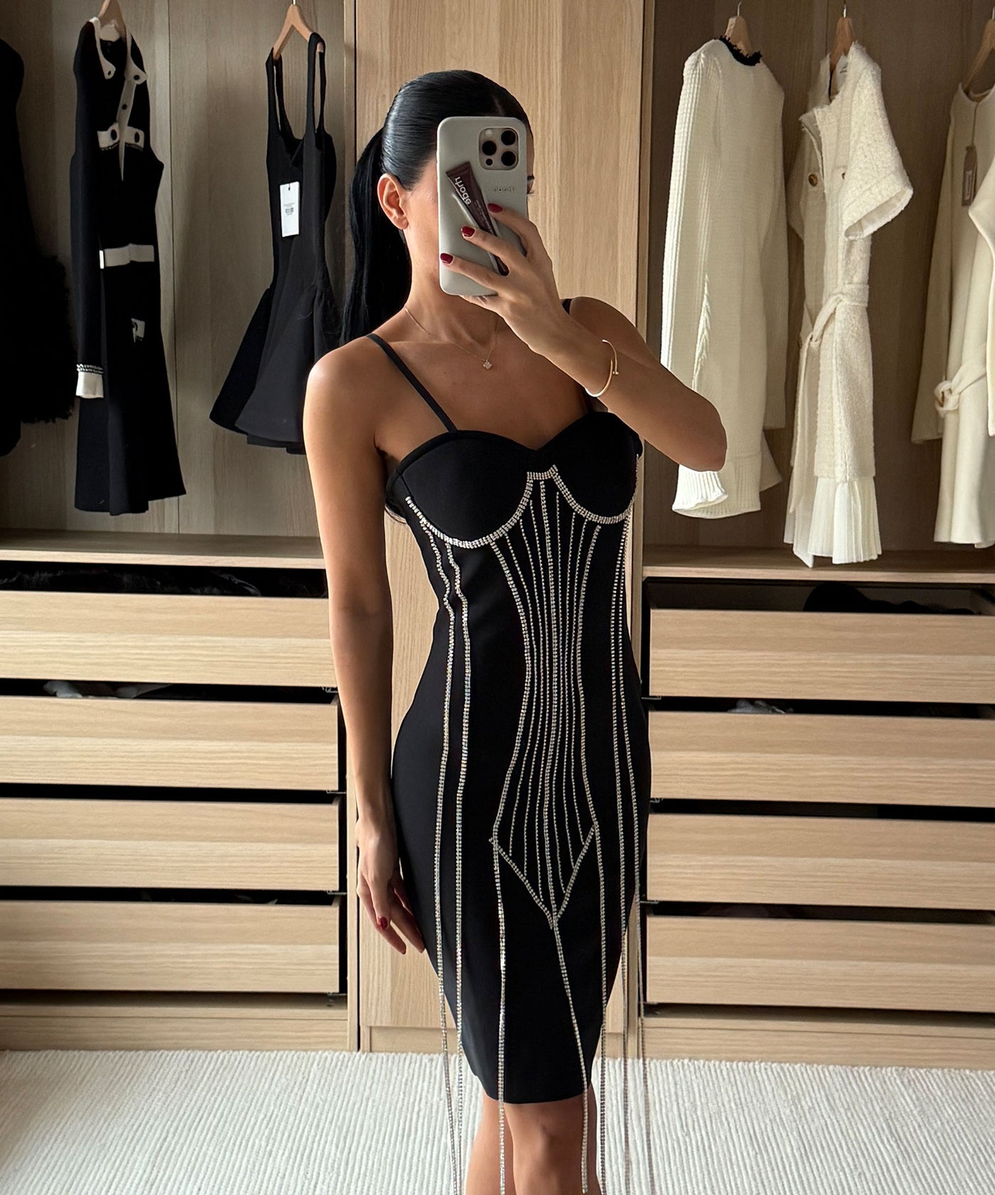 Mini Kleid Kristiana Schwarz Ladypolitan ♡