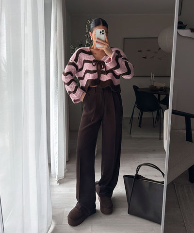 Strickjacke Leali Rosa Braun Ladypolitan ♡