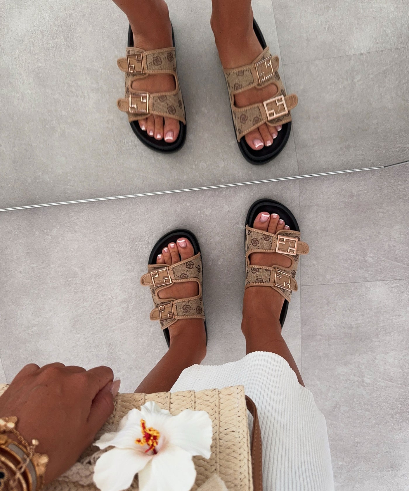 Pantolette Gero Beige