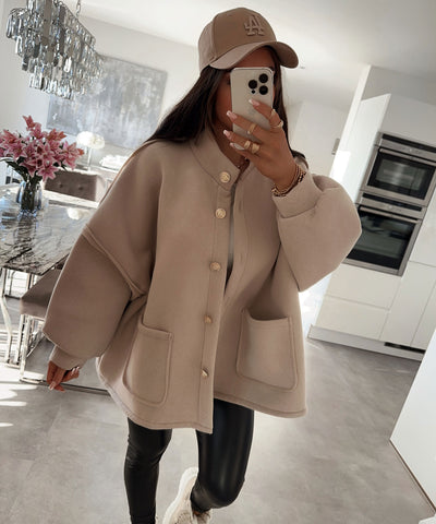 Gefütterte Oversize Jacke Mine Beige  Ladypolitan ♡   