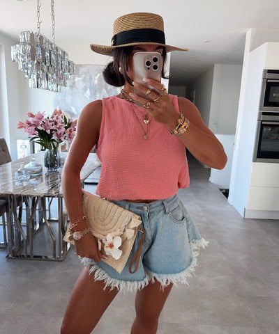 Musselin Top Sofie Peach Ladypolitan ♡