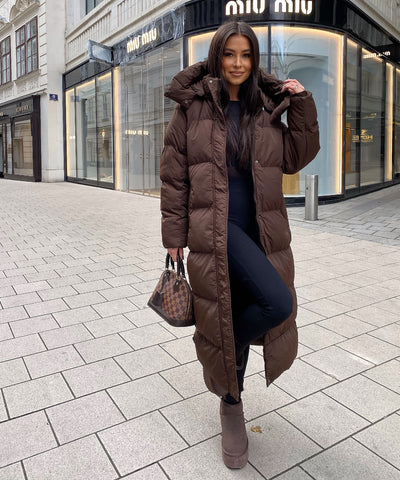 Oversize Jacke Addie Lang Dunkelbraun Ladypolitan ♡