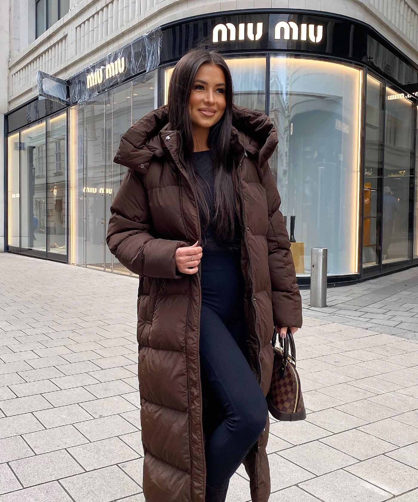 Oversize Jacke Addie Lang Dunkelbraun Ladypolitan ♡