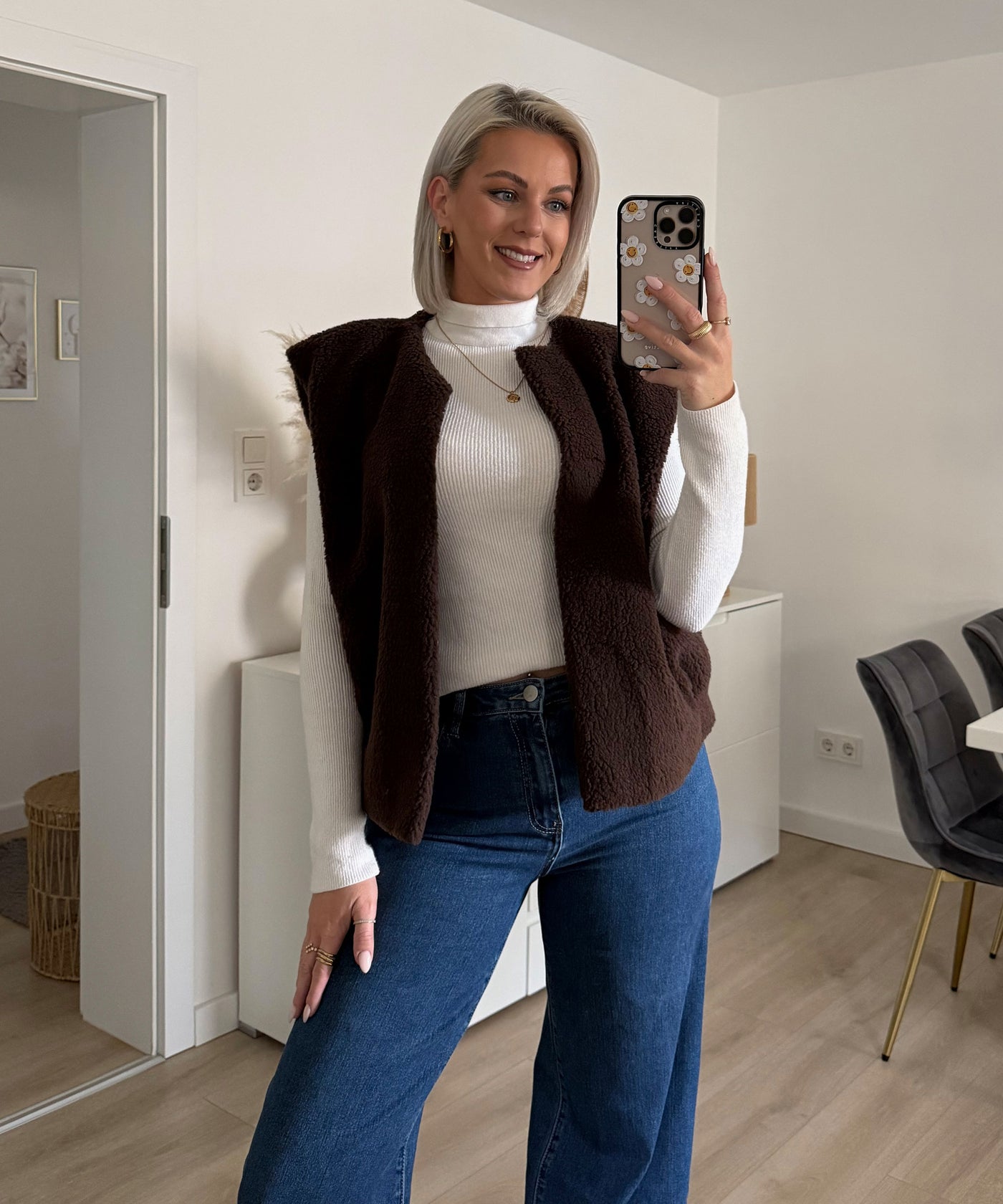 Teddyfell Weste Malea Dunkelbraun Ladypolitan ♡