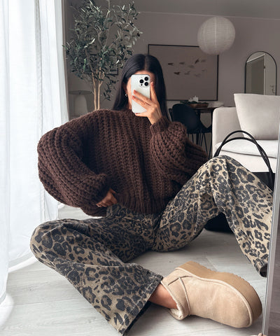 Strickpullover Mia Dunkelbraun Ladypolitan ♡