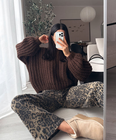 Strickpullover Mia Dunkelbraun Ladypolitan ♡