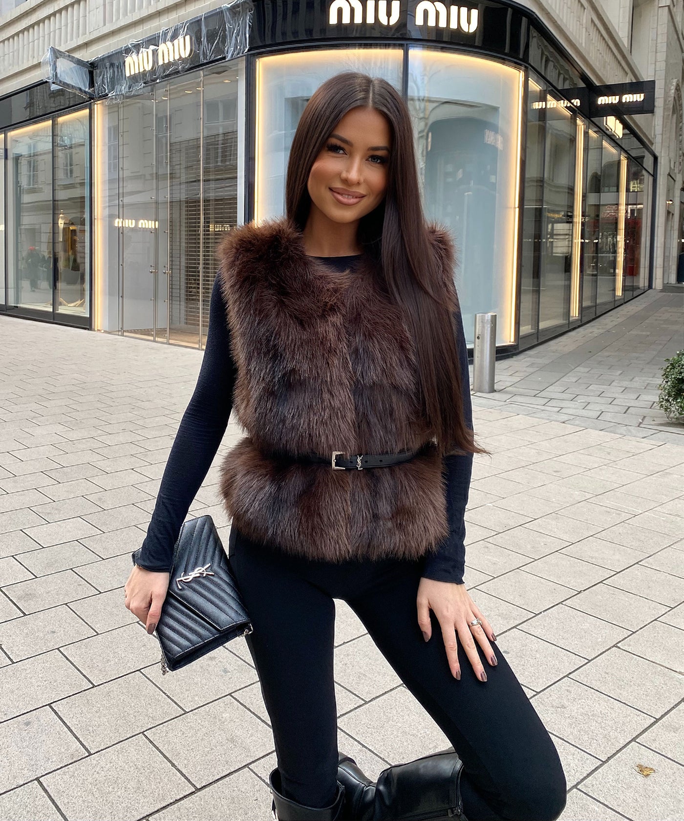 Kunstfell Weste Miriam Braun Ladypolitan ♡
