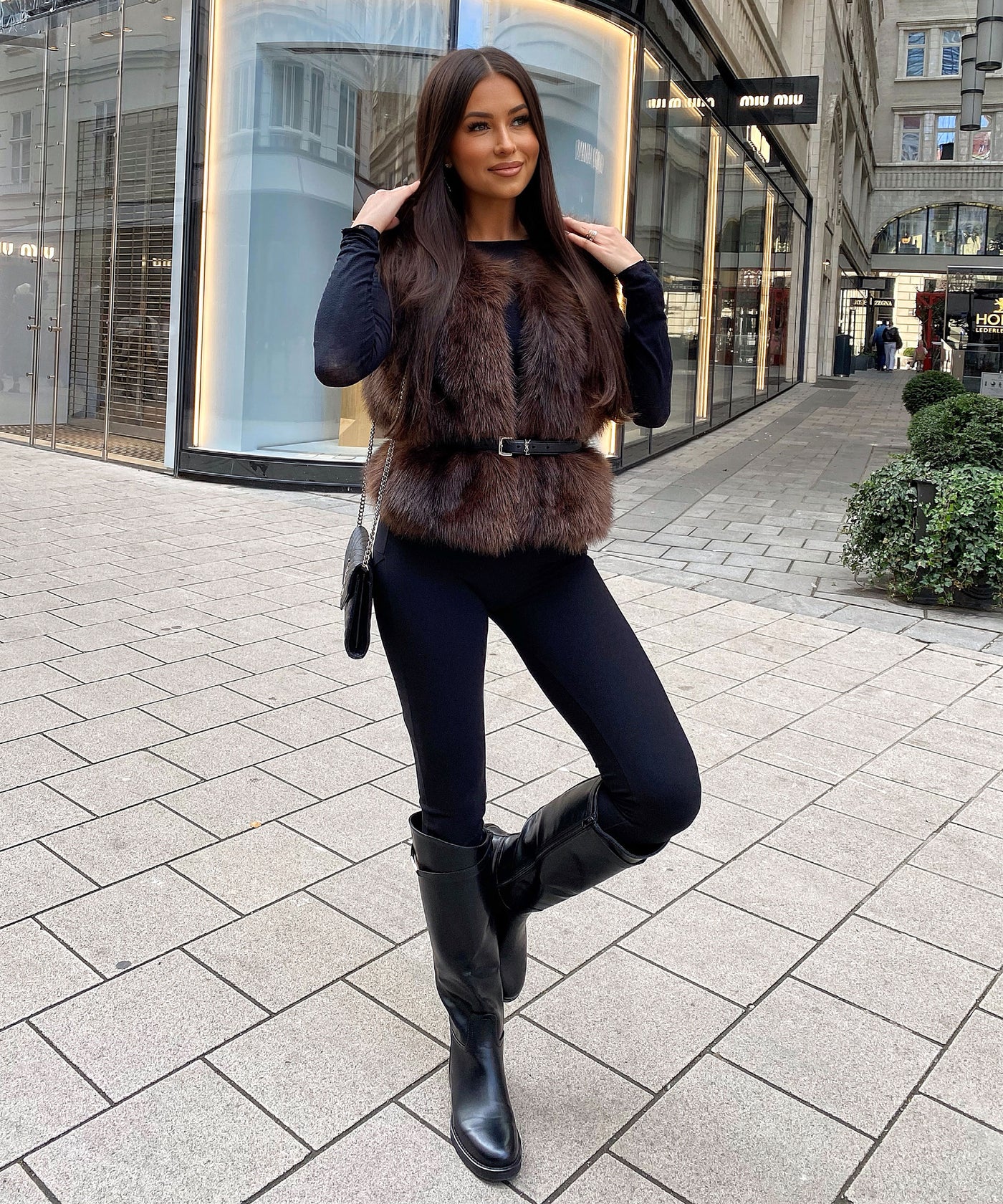 Kunstfell Weste Miriam Braun Ladypolitan ♡