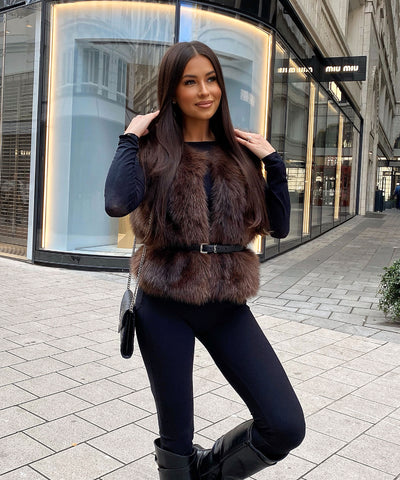 Kunstfell Weste Miriam Braun Ladypolitan ♡