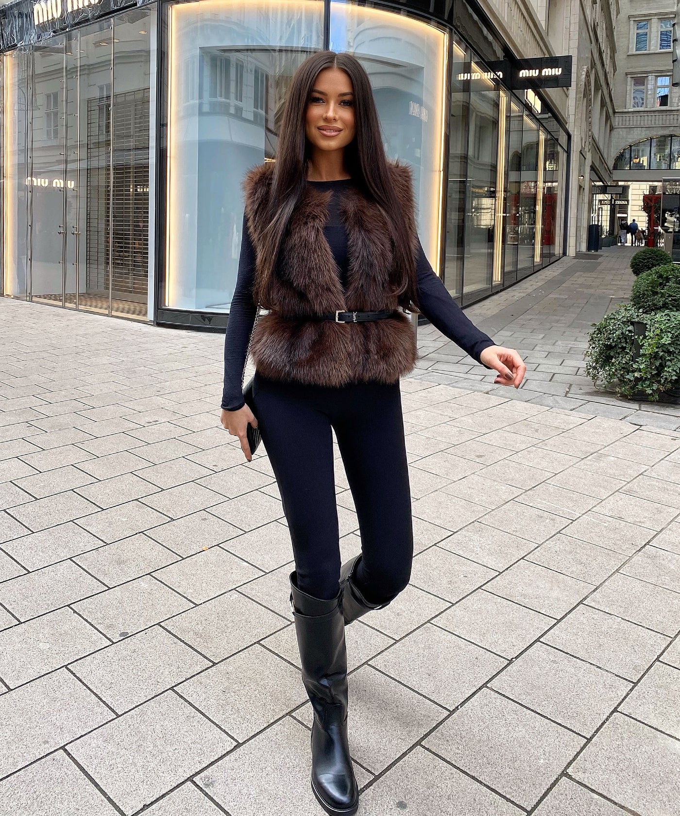 Kunstfell Weste Miriam Braun Ladypolitan ♡