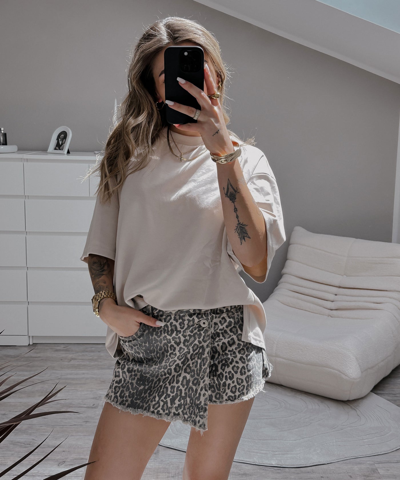 Baumwoll T-Shirt Blaire Beige Ladypolitan ♡