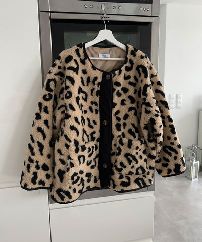 Teddyjacke Leoprint Beige  Ladypolitan ♡   