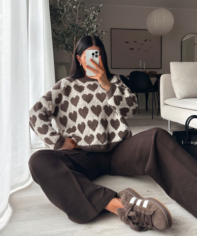 Pullover Mona Herzen Braun
