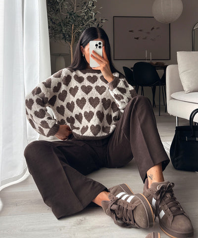 Pullover Mona Herzen Braun