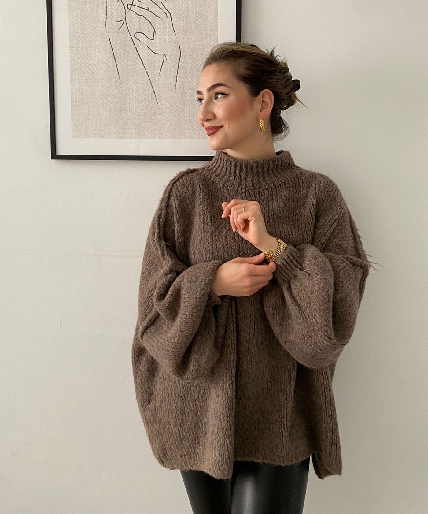 Oversize Pullover Nata Braun