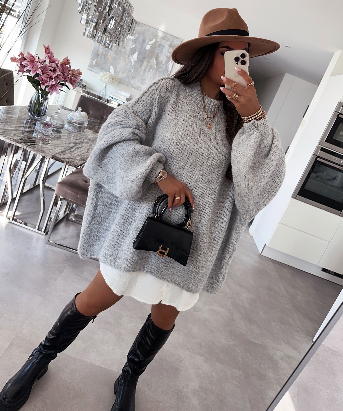 Oversize Pullover Nata Hellgrau  Ladypolitan ♡   