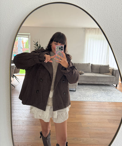 Oversize Pullover Nata Herz Taupe Beige Ladypolitan ♡