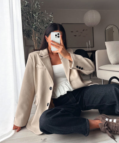 Oversize Blazer Nila Beige Ladypolitan ♡