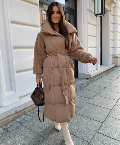 Winterjacke Teddyärmel Camel  Ladypolitan - Fashion Onlineshop für Damen   