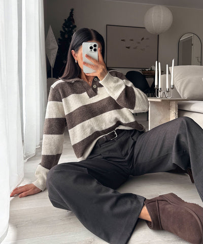 Pullover Olga Streifen Braun