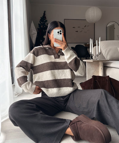 Pullover Olga Streifen Braun