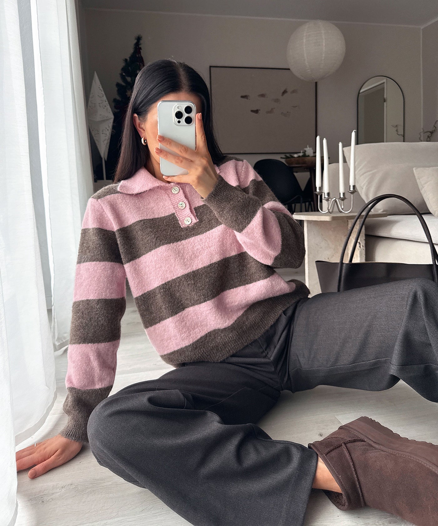 Pullover Olga Streifen Rosa