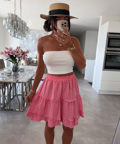 Musselin Rock Ines Streifen Pink Ladypolitan ♡