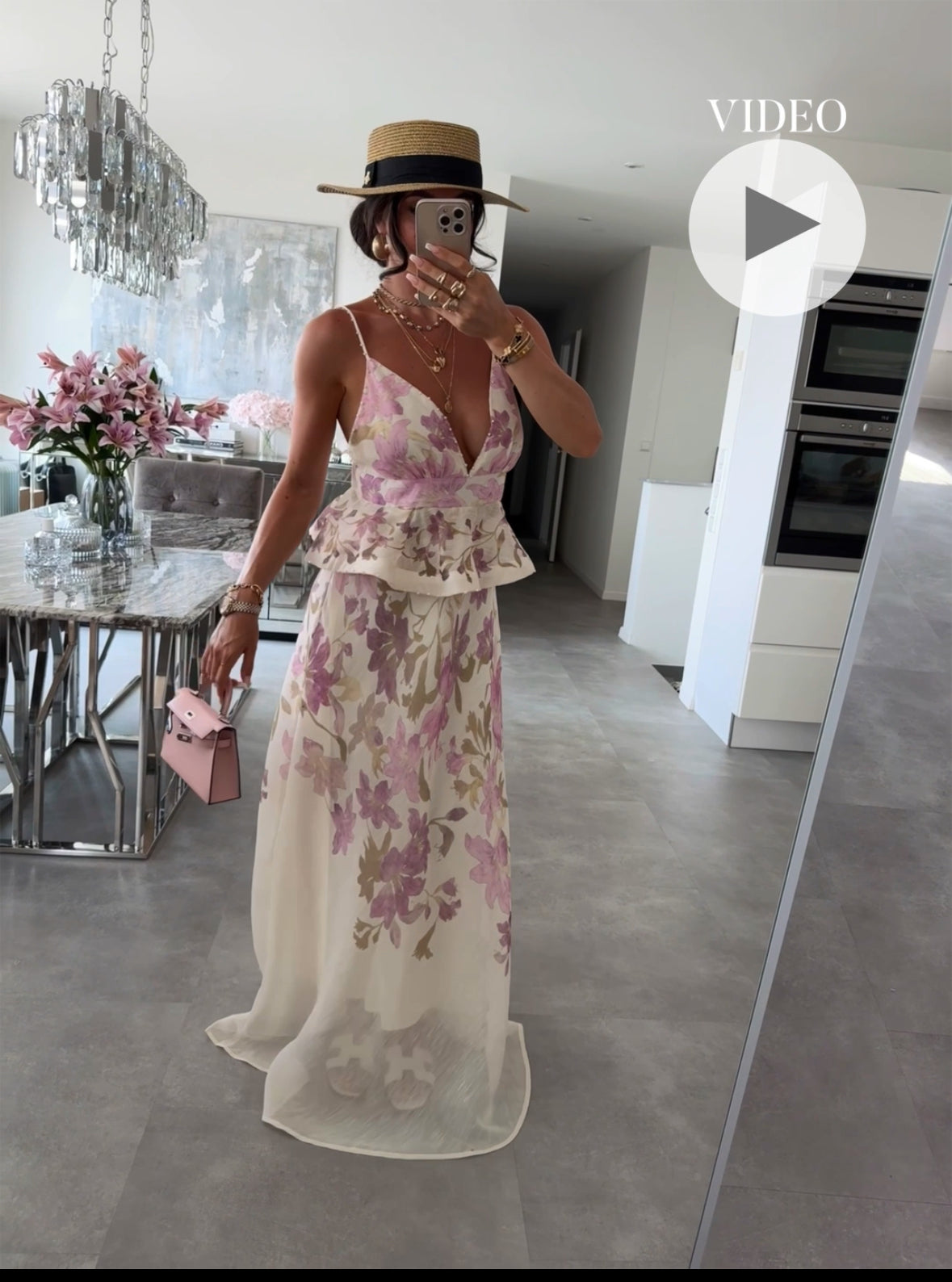 Baumwoll-Leinen-Kleid Flaui Lila Ladypolitan ♡