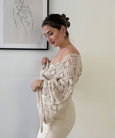 Häkel Cardigan Priya Beige Ladypolitan ♡