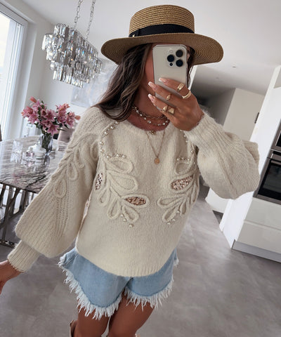 Pullover Efi Beige  Ladypolitan ♡   