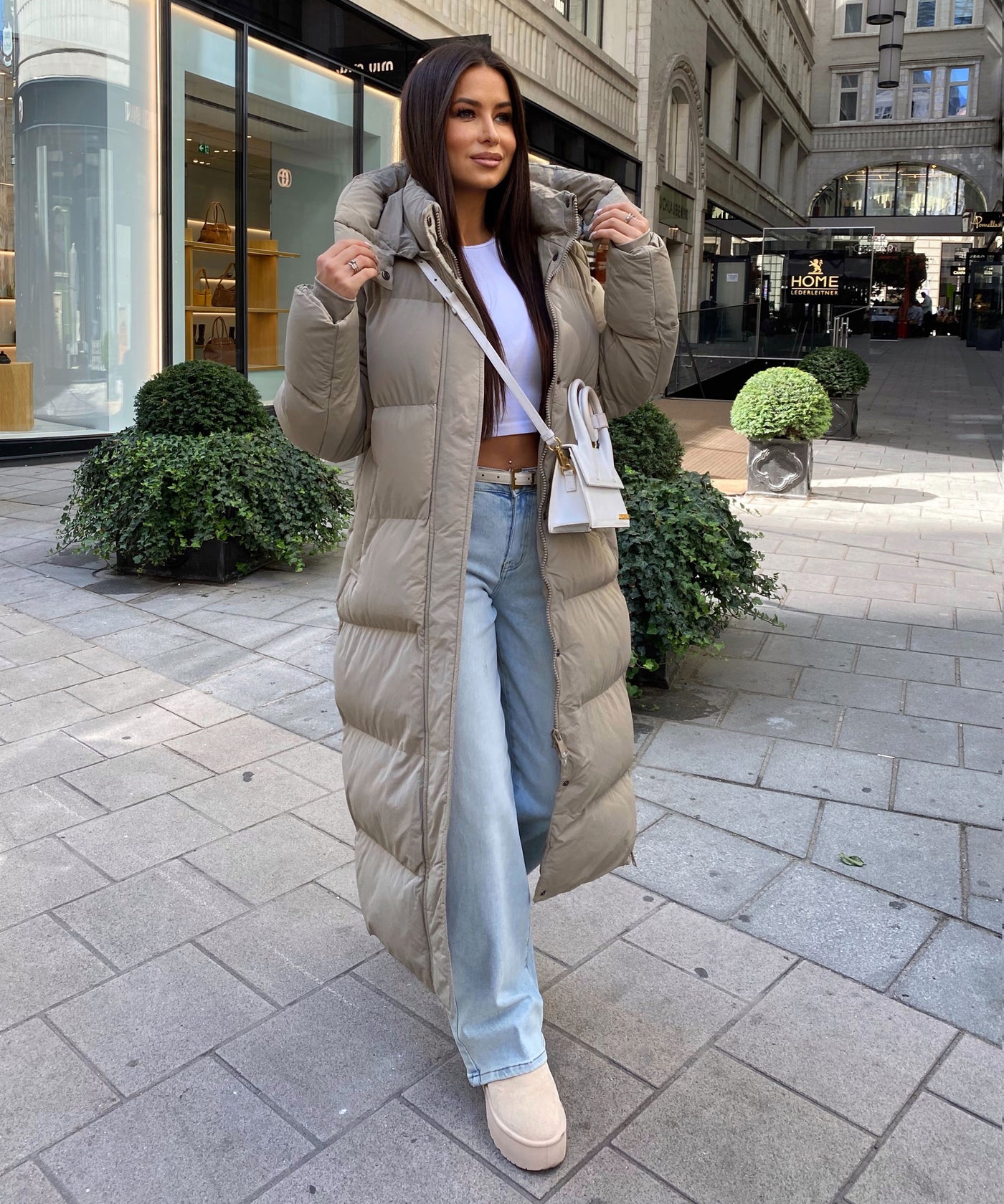 Oversize Jacke Addie Lang Taupe Ladypolitan ♡