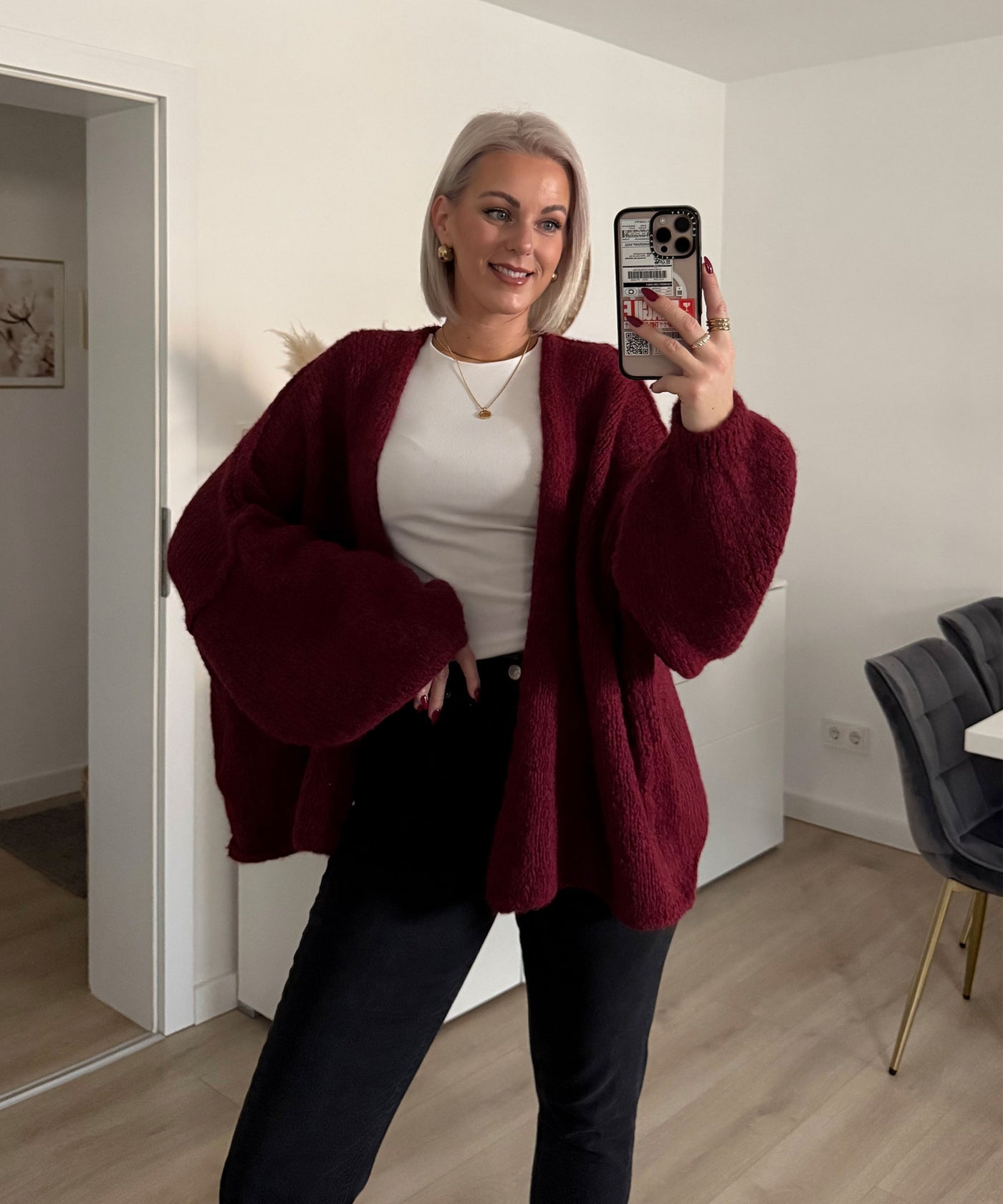 Cardigan Ray Dunkelrot