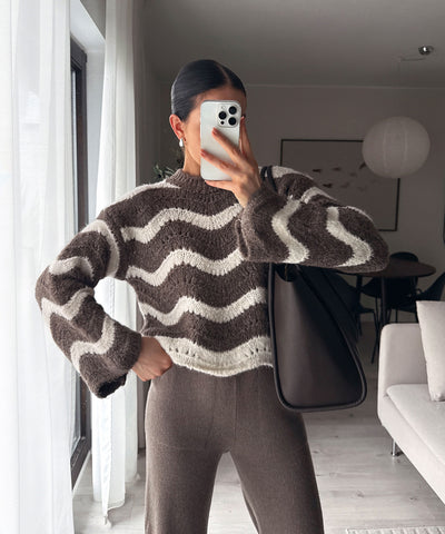 Pullover Renata Streifen Braun Ladypolitan ♡