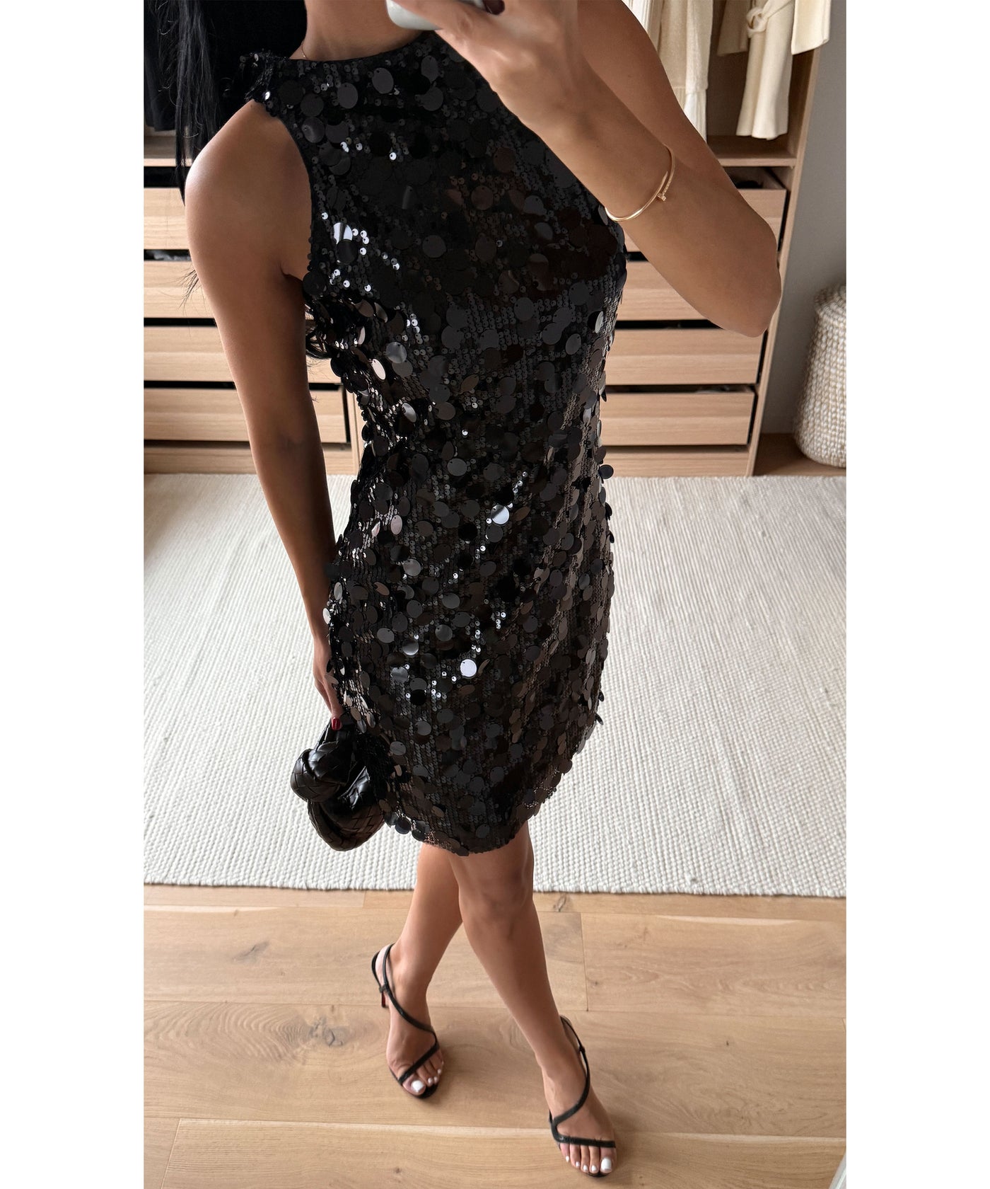 Pailletten Kleid Rinea Schwarz Ladypolitan ♡