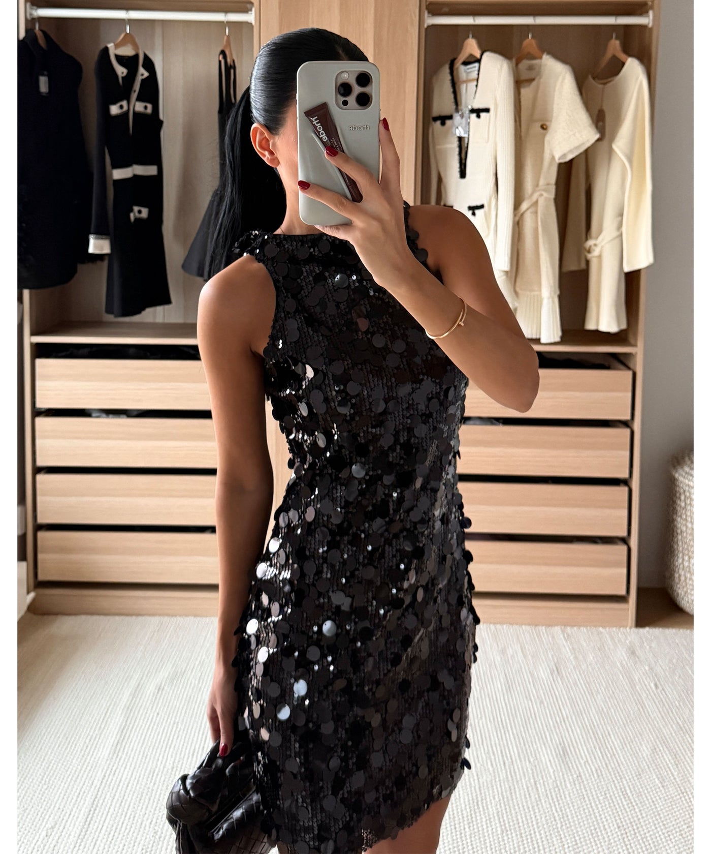 Pailletten Kleid Rinea Schwarz Ladypolitan ♡