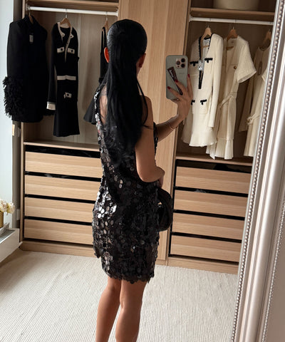 Pailletten Kleid Rinea Schwarz Ladypolitan ♡