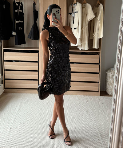 Pailletten Kleid Rinea Schwarz Ladypolitan ♡